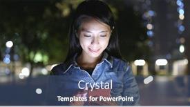  Presentation with mobile use - Theme with young-woman-use-of-mobile background and a ocean colored foreground