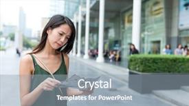  Presentation with city line map - Audience pleasing slide deck consisting of young woman using city map backdrop and a light blue colored foreground