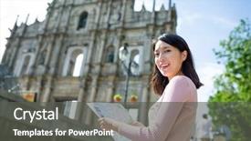  Presentation with city map - Colorful PPT theme enhanced with using city map in macao backdrop and a soft green colored foreground