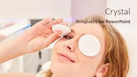  Presentation with cotton - Audience pleasing slide set consisting of young-woman-using-cotton-pads backdrop and a lemonade colored foreground