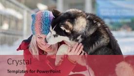  Presentation with winter video - Audience pleasing PPT theme consisting of young-woman-using-video-equipment backdrop and a red colored foreground