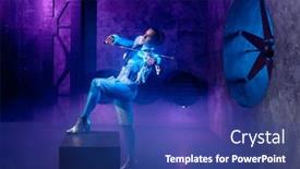  Presentation with electronic music - Slides featuring young-woman-violinist-performing-electronic background and a ocean colored foreground