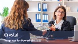  Presentation with crime - Audience pleasing PPT theme consisting of young woman visiting female lawyer backdrop and a ocean colored foreground