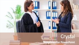  Presentation with crime - Presentation theme consisting of young woman visiting female lawyer background and a coral colored foreground