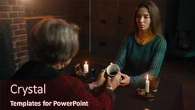  Presentation with divination - Presentation theme enhanced with young-woman-visiting-gypsy-witch background and a wine colored foreground