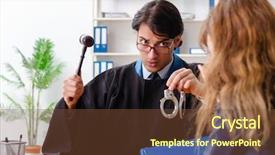  Presentation with lawyer - PPT theme having young woman visiting male lawyer background and a  colored foreground