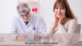  Presentation with otorhinolaryngologist - Amazing presentation design having young-woman-visiting-old-male backdrop and a mint green colored foreground