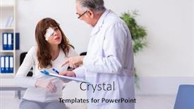  Presentation with old young - Audience pleasing PPT theme consisting of young-woman-visiting-old-male backdrop and a light blue colored foreground