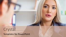  Presentation with psychiatrist - Cool new presentation theme with young-woman-visiting-psychiatrist-man backdrop and a coral colored foreground