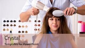  Presentation with dying - Beautiful PPT theme featuring young woman visiting young handsome backdrop and a  colored foreground