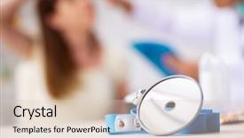  Presentation with ent doctor - Beautiful slide deck featuring young woman visting male doctor backdrop and a lemonade colored foreground