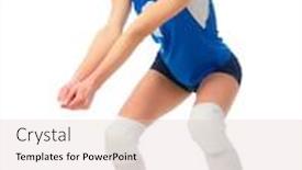  Presentation with voleyball - Audience pleasing presentation design consisting of young woman voleyball player isolated backdrop and a lemonade colored foreground