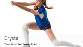  Presentation with voleyball - Presentation theme featuring young woman voleyball player isolated background and a white colored foreground