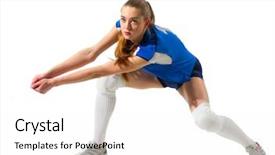  Presentation with volleyball - Amazing presentation theme having young woman volleyball player isolated backdrop and a white colored foreground