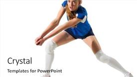  Presentation with volleyball - Colorful slide deck enhanced with young woman volleyball player isolated backdrop and a white colored foreground