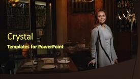  Presentation with waiting - Beautiful slide set featuring young-woman-waiting-for-friends backdrop and a wine colored foreground