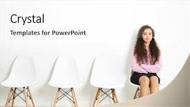  Presentation with interview - Amazing slide deck having young woman waiting for interview indoors backdrop and a white colored foreground