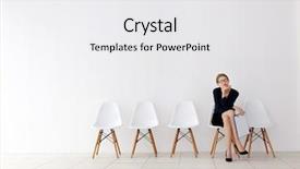  Presentation with job interview - PPT theme consisting of young woman waiting for job background and a white colored foreground