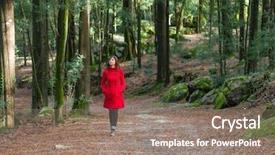  Presentation with alone - Slides featuring young woman walking alone background and a gray colored foreground