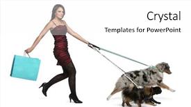  Presentation with leash - Cool new slide deck with young woman walking dogs backdrop and a white colored foreground
