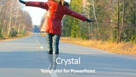  Presentation with asphalt - Slides with young stressed manager analyzing some charts with hand at his temple background and a light gray colored foreground