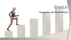  Presentation with stairs - Colorful theme enhanced with young-woman-walking-on-stairs backdrop and a white colored foreground