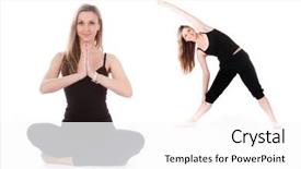  Presentation with wash - Cool new presentation theme with young woman wash the window backdrop and a white colored foreground