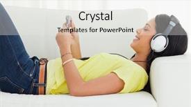  Presentation with man watching woman preparing vegetables - Theme consisting of young woman watching a video background and a white colored foreground