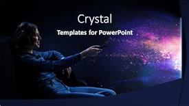  Presentation with movie - PPT theme enhanced with young-woman-watching-movie-mixed background and a black colored foreground