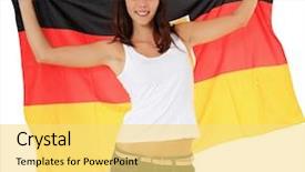  Presentation with italian flag waving - Amazing presentation having young woman waving german flag backdrop and a yellow colored foreground