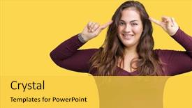  Presentation with plus size fashion model - Presentation featuring young woman wearing a dress background and a  colored foreground