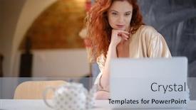  Presentation with hotel - Presentation design with young-woman-wearing-a-dressing background and a lemonade colored foreground