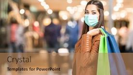  Presentation with mask - Colorful theme enhanced with young-woman-wearing-a-mask backdrop and a coral colored foreground