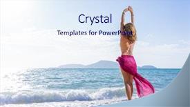  Presentation with pink and purple - Amazing presentation design having young woman wearing a pink backdrop and a sky blue colored foreground