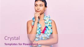  Presentation with hawaiian - Theme having young-woman-wearing-bikini background and a lemonade colored foreground