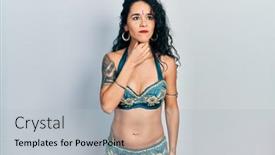  Presentation with philippine traditional dance - Slide deck enhanced with young-woman-wearing-bindi background and a  colored foreground