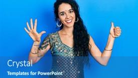  Presentation with traditional - Presentation featuring young-woman-wearing-bindi background and a  colored foreground