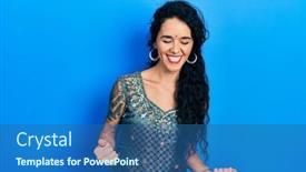  Presentation with traditional - PPT layouts enhanced with young-woman-wearing-bindi background and a ocean colored foreground