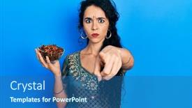  Presentation with traditional - PPT theme consisting of young-woman-wearing-bindi background and a ocean colored foreground