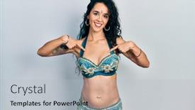  Presentation with traditional - Presentation theme having young-woman-wearing-bindi background and a light gray colored foreground