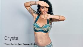  Presentation with traditional - Theme with young-woman-wearing-bindi background and a light gray colored foreground