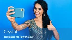  Presentation with traditional - Slide set enhanced with young-woman-wearing-bindi background and a  colored foreground