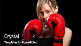  Presentation with black woman - Theme consisting of young woman wearing boxing gloves background and a black colored foreground