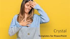  Presentation with flu virus - Amazing slide deck having young-woman-wearing-casual-clothes backdrop and a yellow colored foreground