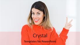  Presentation with red - Theme consisting of young woman wearing casual red background and a  colored foreground