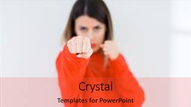  Presentation with red bull case - Cool new presentation theme with young woman wearing casual red backdrop and a light gray colored foreground