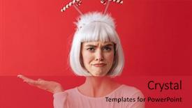  Presentation with arabian woman wearing hijab muslim - Presentation theme featuring young woman wearing christmas carnival background and a  colored foreground