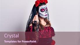  Presentation with day dead - Presentation design consisting of young-woman-wearing-day background and a tawny brown colored foreground