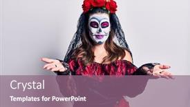  Presentation with day dead - Colorful slide deck enhanced with young-woman-wearing-day backdrop and a violet colored foreground