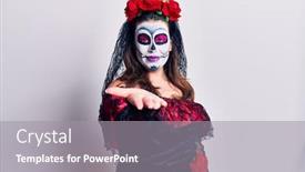  Presentation with day dead - Presentation with young-woman-wearing-day background and a gray colored foreground